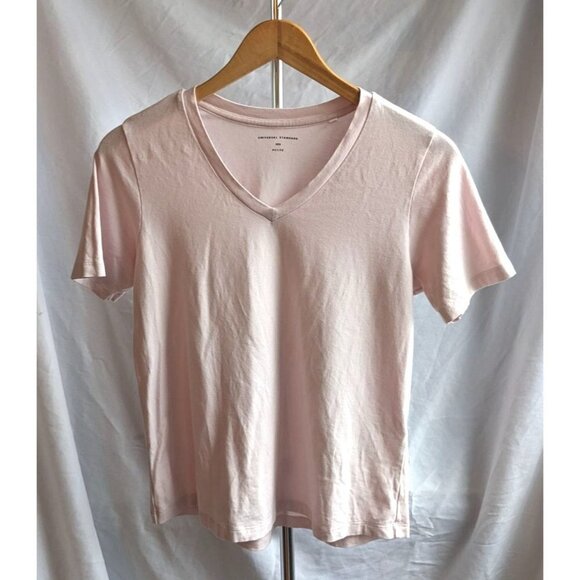 UNIVERSAL STANDARD Petite V Rex in Pale Pink Pima Cotton V-Neck 2XSP (sz 6-8) - Picture 2 of 7